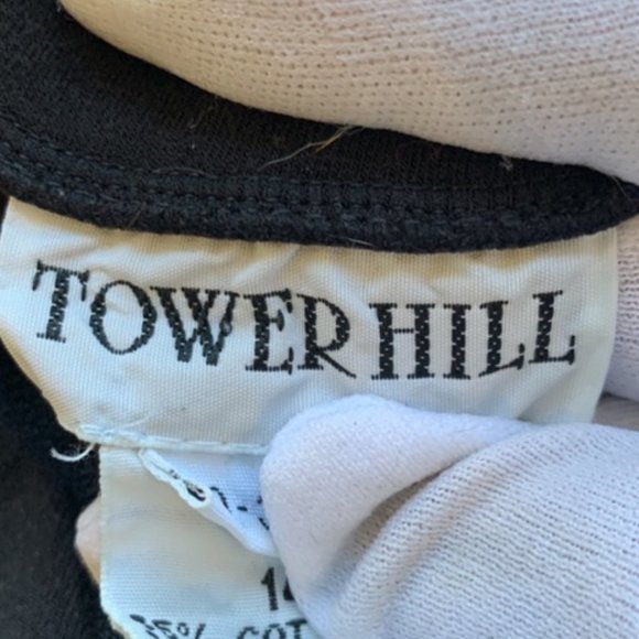 Tower Hill Black Vintage Catsuit with Heel Straps Women's Size 14 - Picture 4 of 6